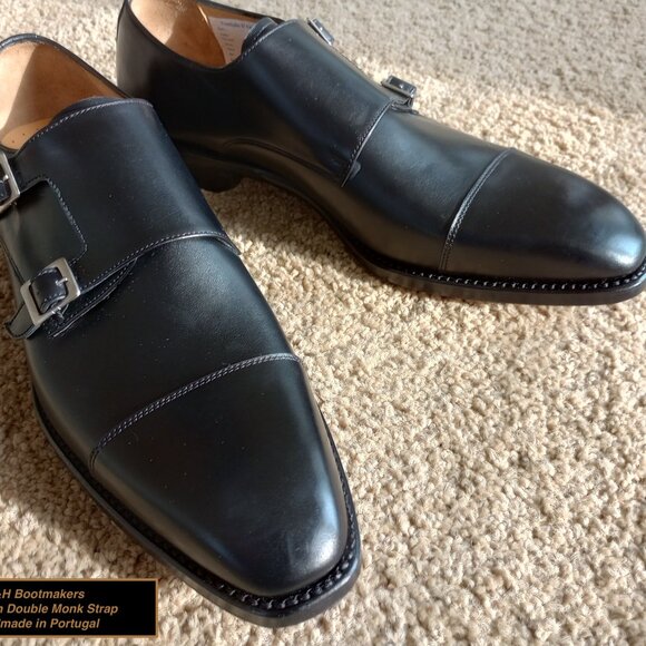 H&H Bootmakers Premium Double Monk Strap–Handmade in Portugal–Size: US 8.5 to 9 - Picture 2 of 5